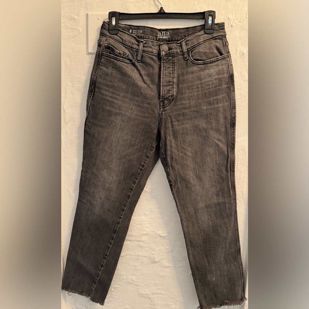 a.n.a Women's High-Rise Straight Jeans - Gray